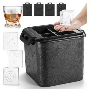 Hunting Printed‎ Clear Ice Cube Maker Mold Silicone Tray for Whiskey Bourbon
